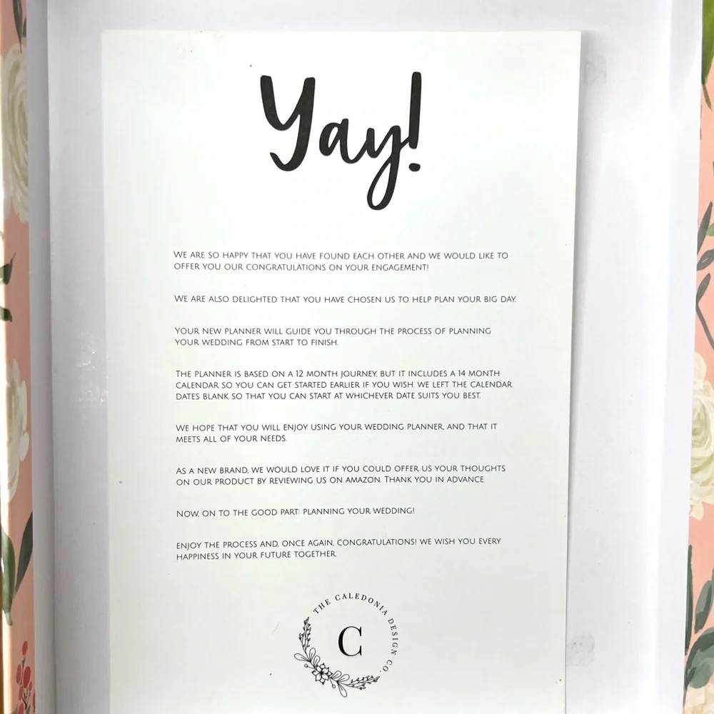 Caledonia Design Co. Store Wedding Planner Book and Organizer with Gift Box